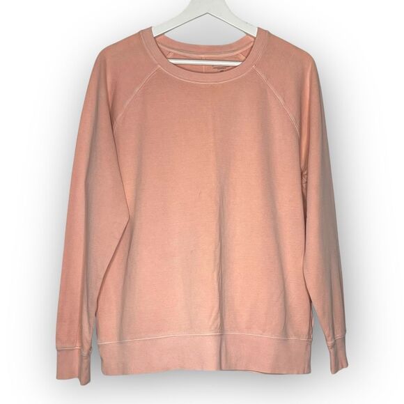 Athleta Sundown Peach Pink Crewneck Pullover Soft Sweatshirt Women’s Medium Tall - Picture 1 of 12